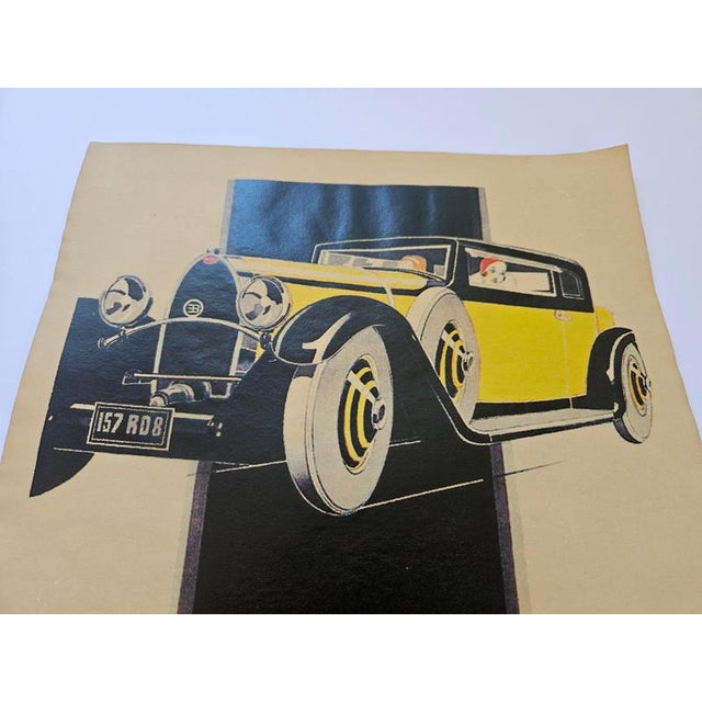 1930s Art Deco Bugatti Automobile Advertising Poster, 1930s For Sale - Image 5 of 8