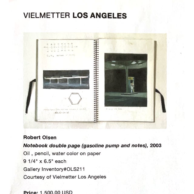 Robert Olsen Notebook Double Page (Gasoline Pump + Notes), 2003, Framed Diptych For Sale - Image 9 of 9