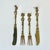 This is a lovely collection of two butter cheese spread knives and two pickle relish forks. They are silver plated pieces...
