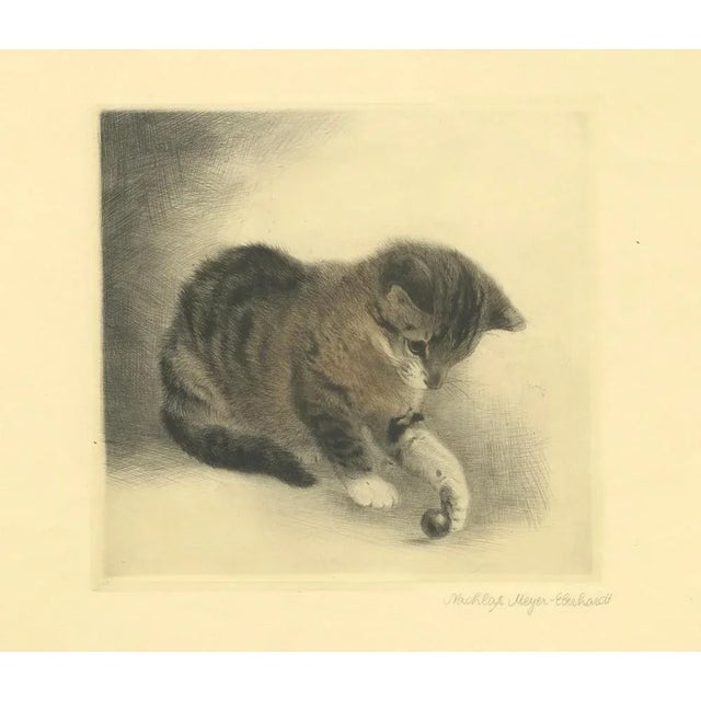 Black Kurt Meyer-Eberhardt, Kitten Playing with a Marble, 1977, Estate Print For Sale - Image 8 of 10