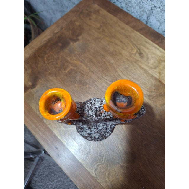 Fat Lava Double Candlestick from Vallauris, 1960s For Sale - Image 3 of 8