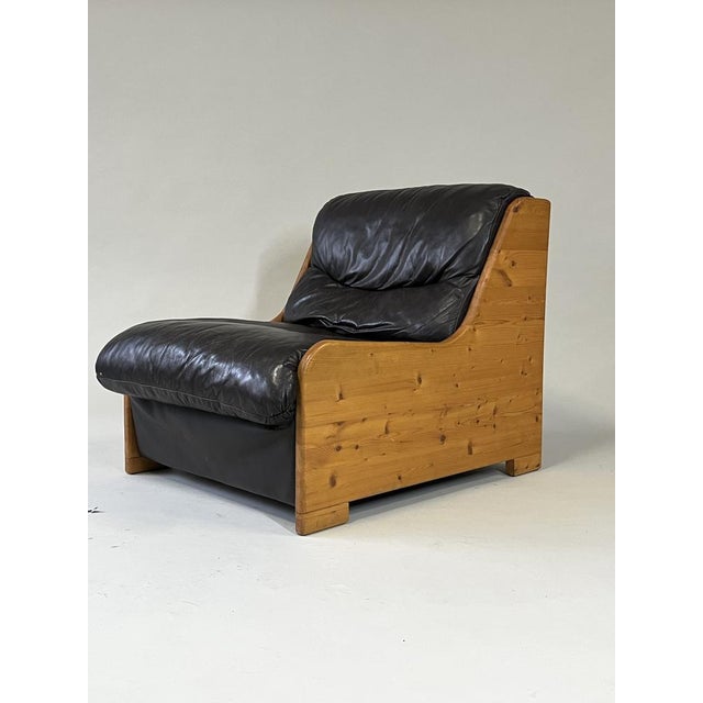 Brutalist Leather Armchair, 1960s-1970s For Sale - Image 10 of 10