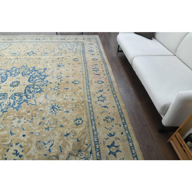 Textile 1970s Vintage Persian Handmade Wool Cotton Area Rug For Sale - Image 7 of 11
