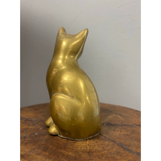 English Vintage Brass Cat For Sale - Image 3 of 5