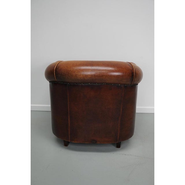 Vintage Dutch Cognac Leather Club Chair For Sale - Image 16 of 18