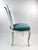 Wood Vintage Louis XV Style Painted Wood Chair With Blue Velvet Upholstery For Sale - Image 7 of 16