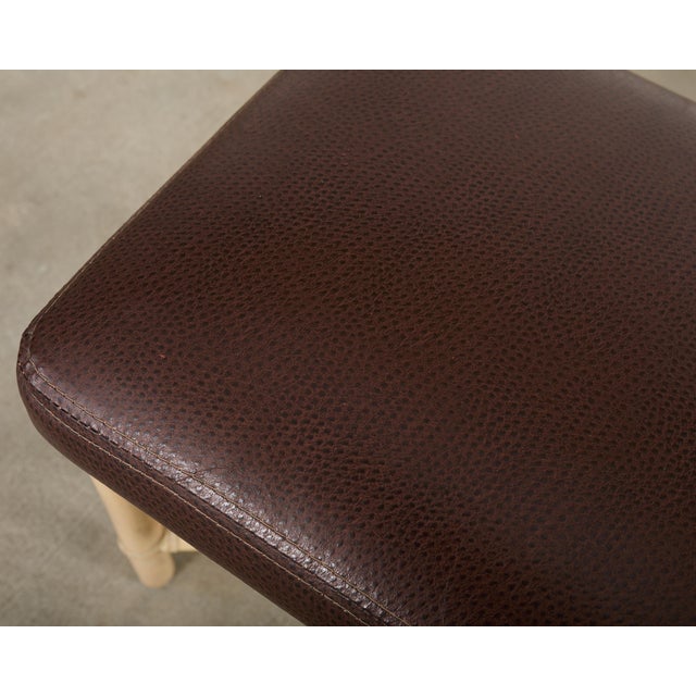 McGuire Organic Modern Lacquered Rattan Foot Stool Bench For Sale - Image 9 of 18