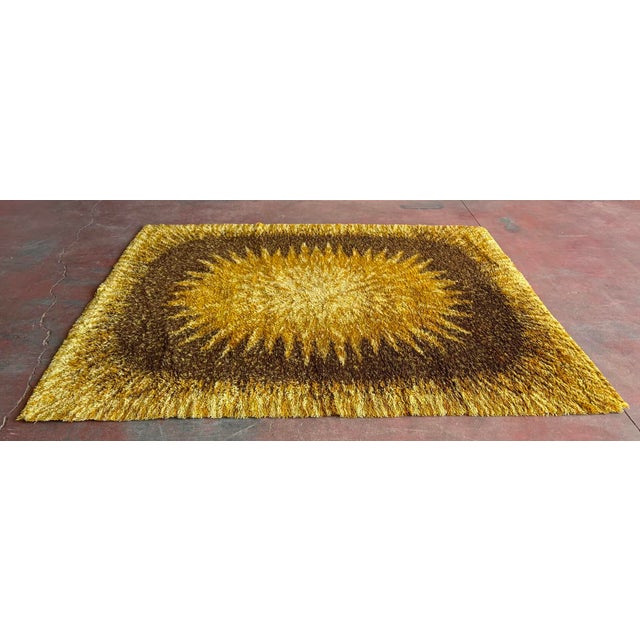 1970s rug made in Sweden using the Rya or Rye tecnique