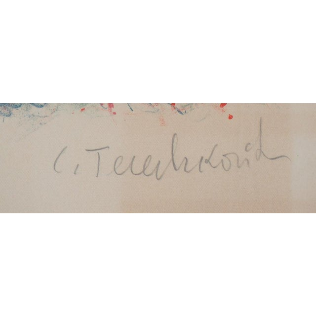 Kostia TERESHKOVICH Family, Winter outing Original stencil lithograph Signed in pencil by the artist On vellum 74 x 56 cm...