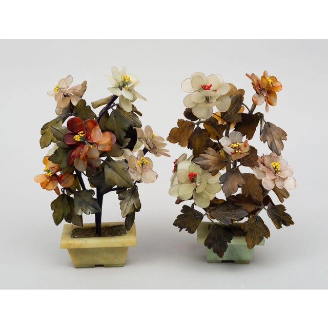 Stone Assembled Chinese Hardstone Flowers - a Pair For Sale - Image 7 of 7