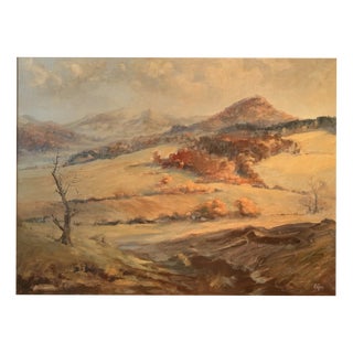 Oswald Pejas, Autumnal Rhön Landscape, Oil Painting on Canvas For Sale