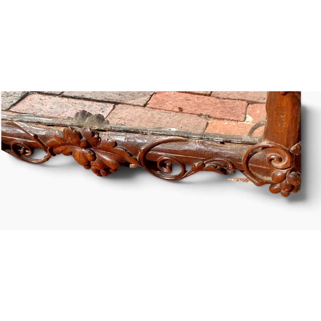 Black Forest Hand Carved Walnut Mirror Vines Leaves Berrys For Sale - Image 12 of 17