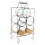 Vintage Boho Chic Wrought Iron Wicker 5 Bottle Wine Rack Stand Caddy For Sale