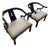 Pair Vintage Black Lacquer Ming Chairs For Sale