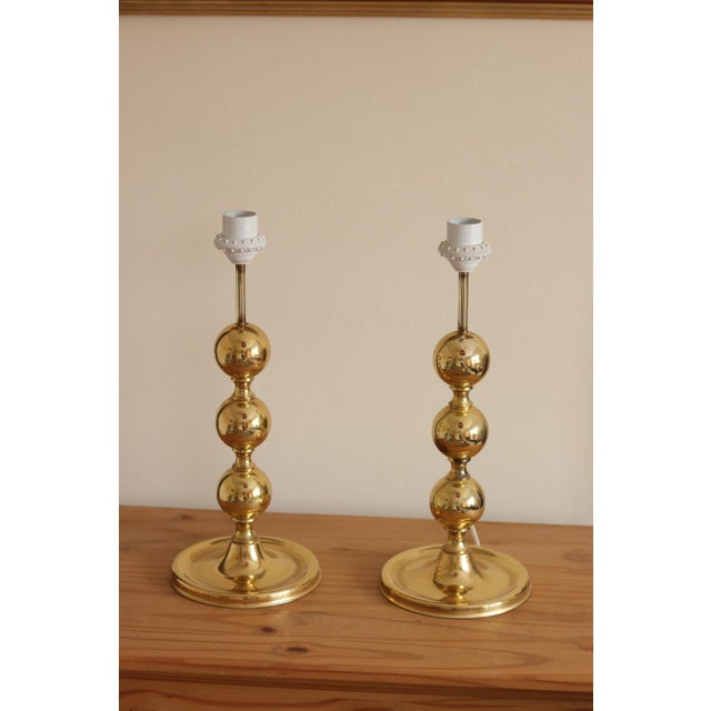 Brass Bobbin Table Lamp, 1970s, Set of 2 For Sale - Image 13 of 18