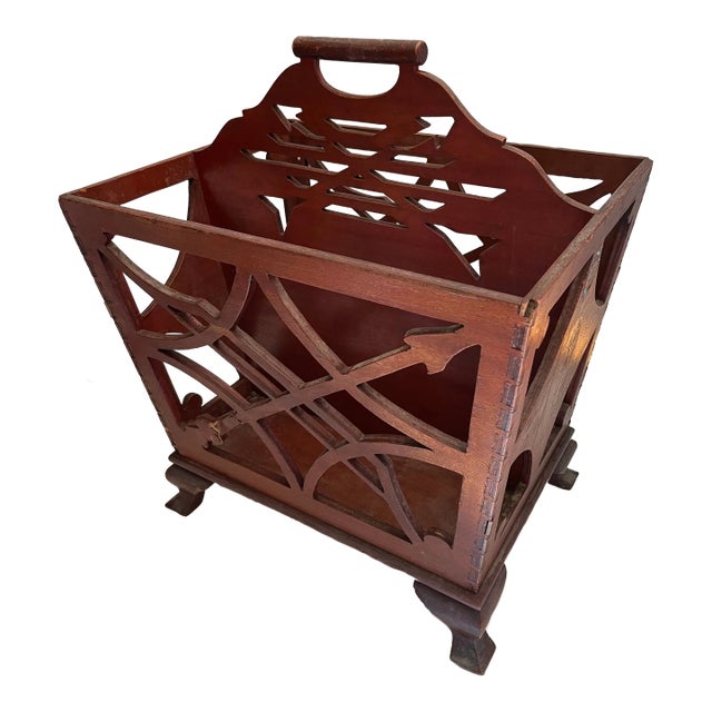 Antique Wood Magazine Rack For Sale