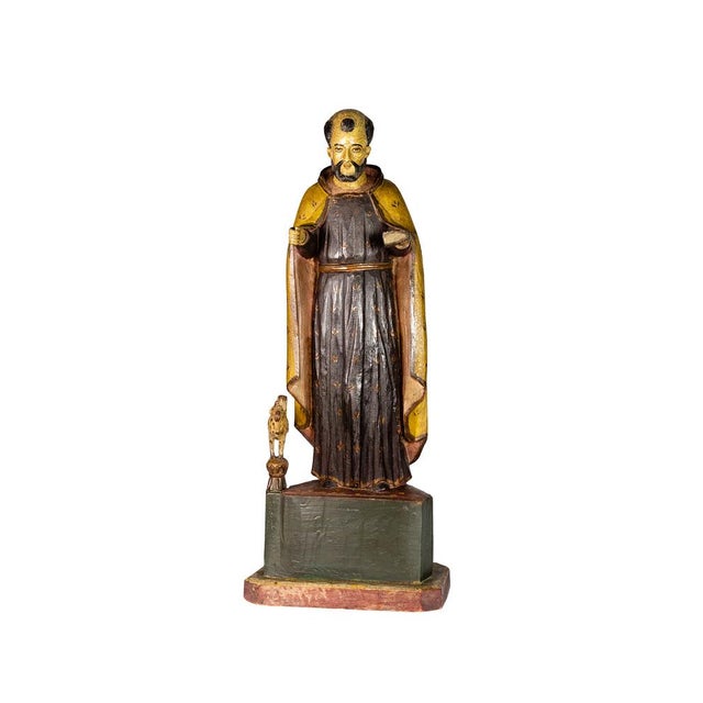 Saint Benedict Statue, Symbol of Faith & Guidance, 1980s, Wood For Sale - Image 10 of 10