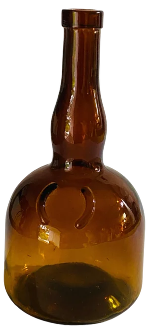 French Glass Cobalt Brown Color Bottle, 1930s