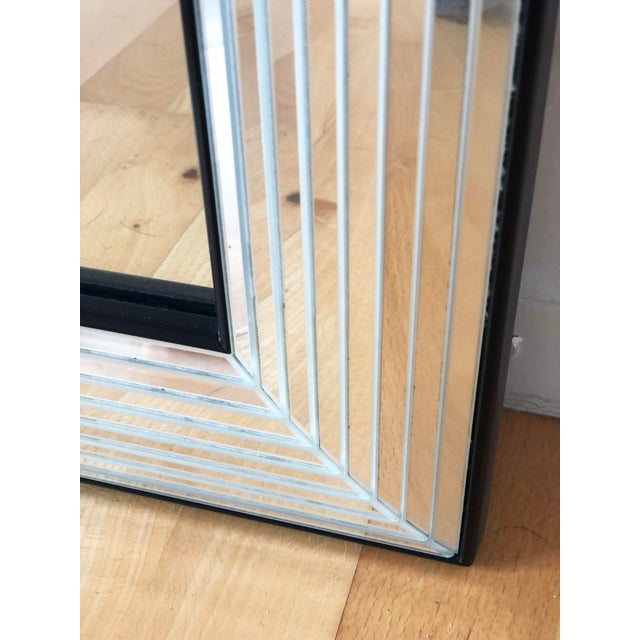 Large Vintage Deknudt Beveled Panel Mirror – Silver and Black, Belgium, 1980s For Sale - Image 6 of 9