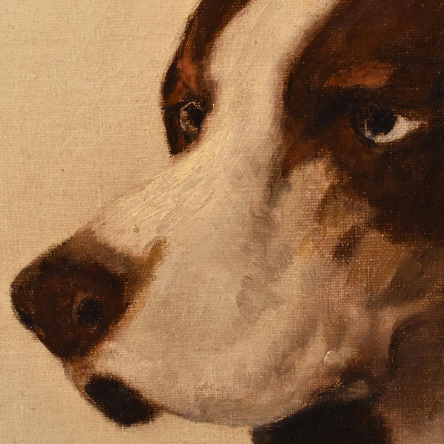 Théodore Lévigne, Portraits with Hunting Dogs, 19th Century, Oil Painting on Canvas, Framed For Sale - Image 5 of 9