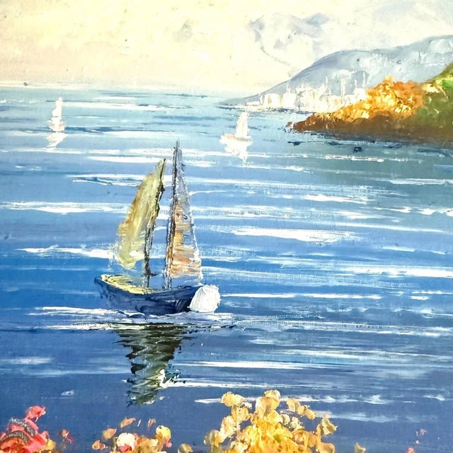 Late 20th Century 20th Century Mediterranean Coastal Painting For Sale - Image 5 of 10