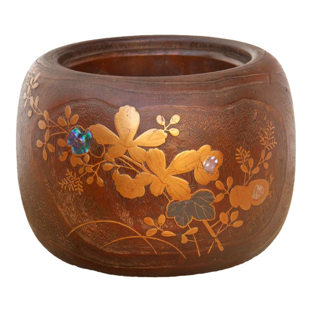 Finely Inlaid Abalone Antique Japanese Hibachi For Sale