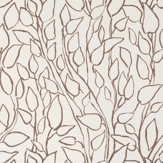 Schumacher Solandra Vine Wallpaper In Brown For Sale