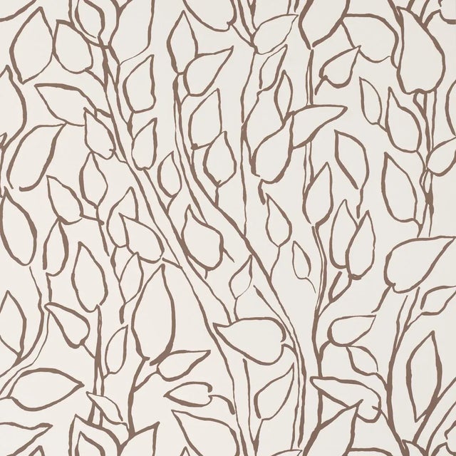 Schumacher Solandra Vine Wallpaper In Brown For Sale