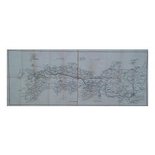 1950s Folding Map of Sanyo Railway Route in Japan For Sale