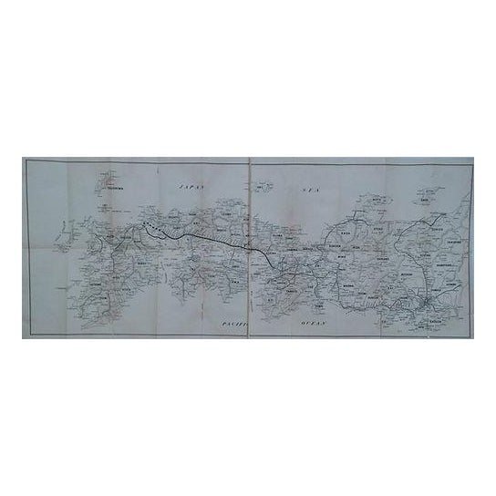 1950s Folding Map of Sanyo Railway Route in Japan For Sale