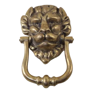 Vintage 1940s Brass Regal Lion Door Knocker