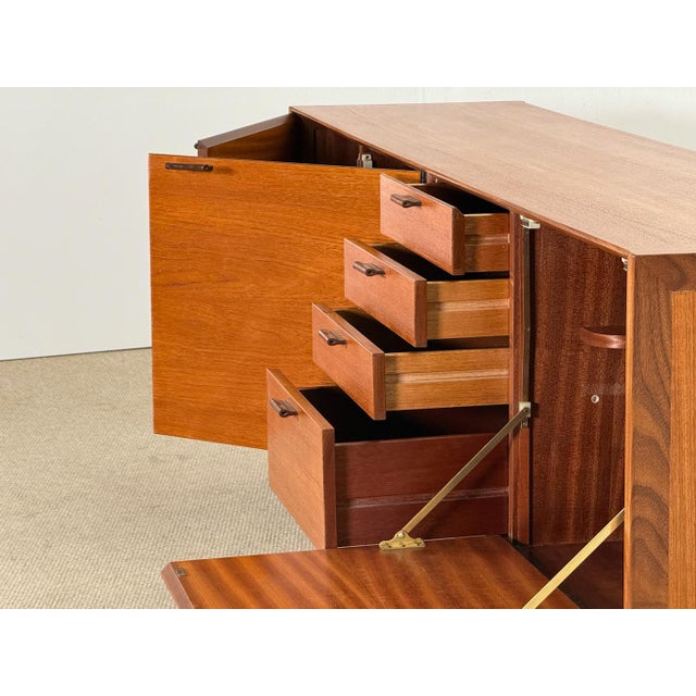 Mid-Century Sideboard with Brown Leather Handles by Meredew, 1960s For Sale - Image 6 of 18