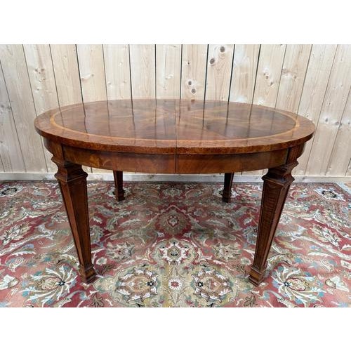 Louis XVI Style Oval Dining Table For Sale - Image 3 of 8
