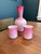 Glass Antique Victorian Pink Cased Diamond Quilted Satin Glass Vase and Tumbler Pair Set For Sale - Image 7 of 7