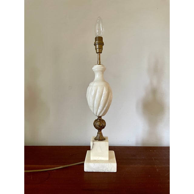 Vintage Alabaster Lamp Base, 1950 For Sale - Image 10 of 10