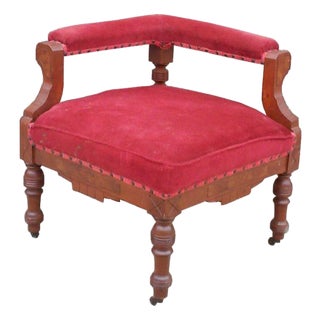 Antique American Eastlake Victorian Corner Chair For Sale