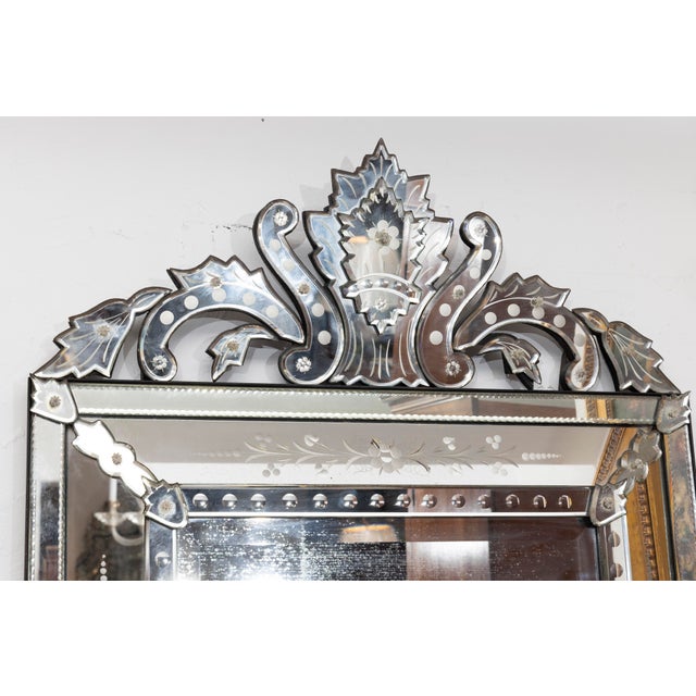 Vintage Venetian Etched Mirror For Sale In West Palm - Image 6 of 7