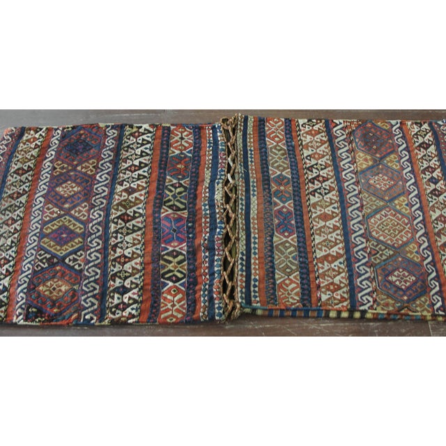 Blue Antique Shahsavan Sumakh Khorjin (Double Saddlebag) For Sale - Image 8 of 9