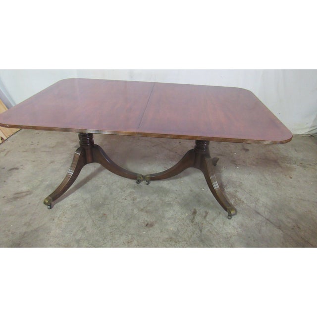 Item: Baker Dining Room Table Details: Mahogany Great Designer Look/Quality Piece Signed Baker Banded Great Base...