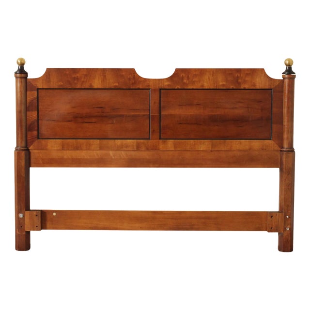 Century Furniture Traditional Yew Wood Queen Headboard For Sale