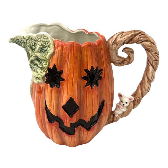 Halloween Fitz & Floyd/Oci Jack-O-Lantern 2qt Pitcher For Sale