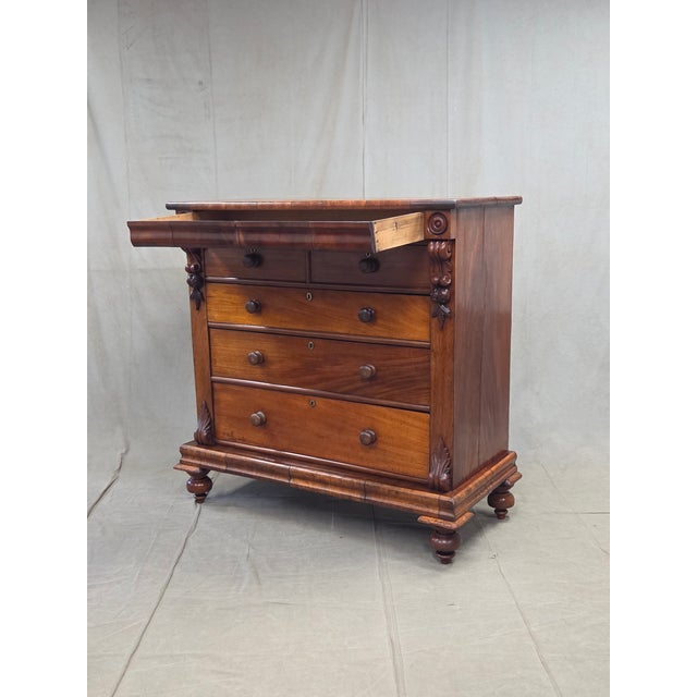 Antique 19th Century Flame Mahogany High Victorian Scotch Chest For Sale In Denver - Image 6 of 17