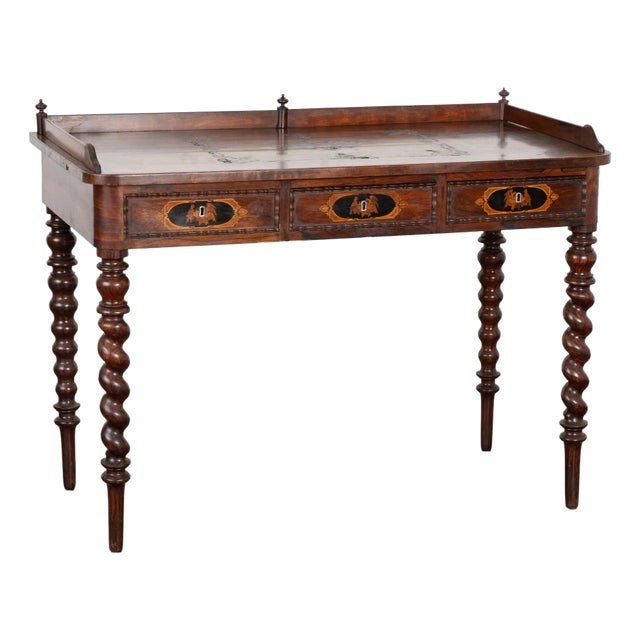 19th Century Inlaid Mahogany Ladies Writing Desk, Denmark For Sale