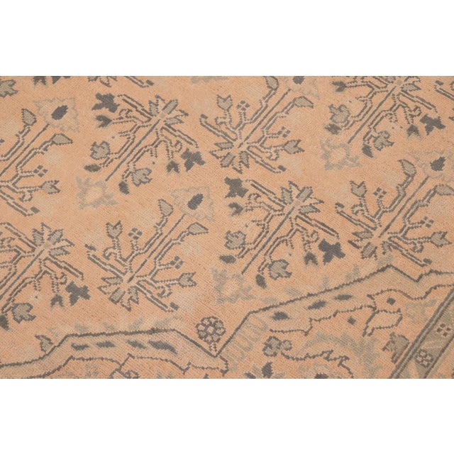 1990s Boho Chic Lavastone Sunfaded Beige/Charcoal Wool Rug - 8'2'' X 9'9'' For Sale - Image 5 of 10