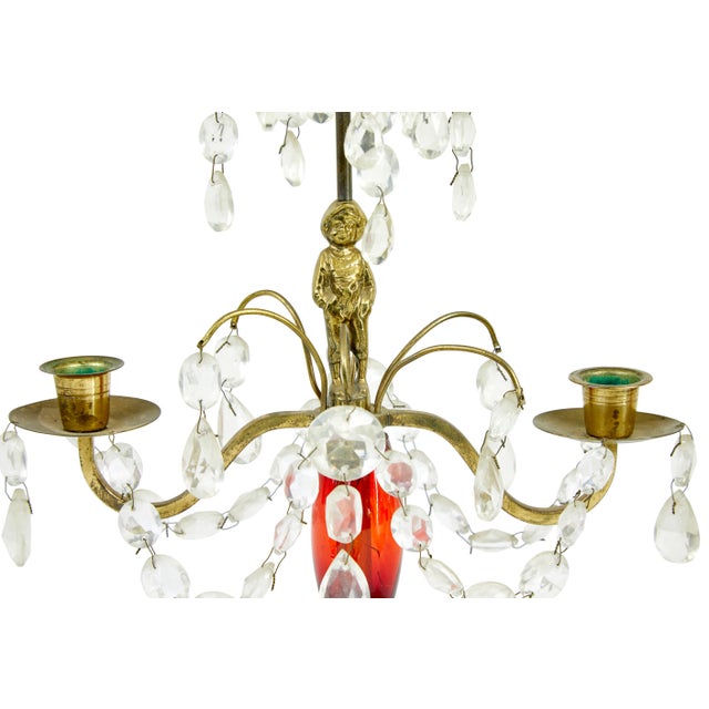 1960s Mid-Century Cut Glass and Marble Candelabras, 1960, Set of 2 For Sale - Image 5 of 6