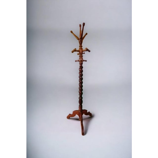 Wooden Coat Stand, 1920s For Sale - Image 4 of 4