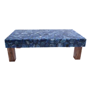 Blue Agate Backlit Coffee Table Handcrafted