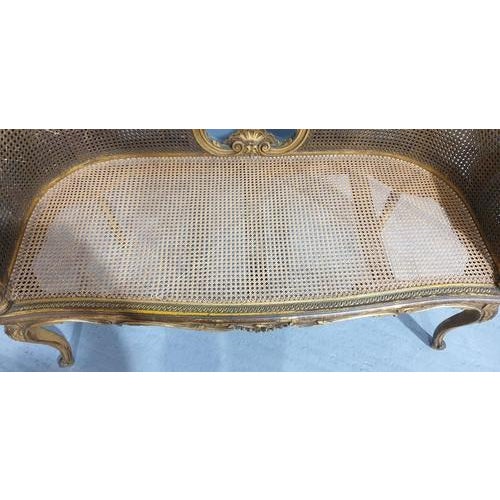 Brown French Gilt Two Seater Window Sofa For Sale - Image 8 of 12