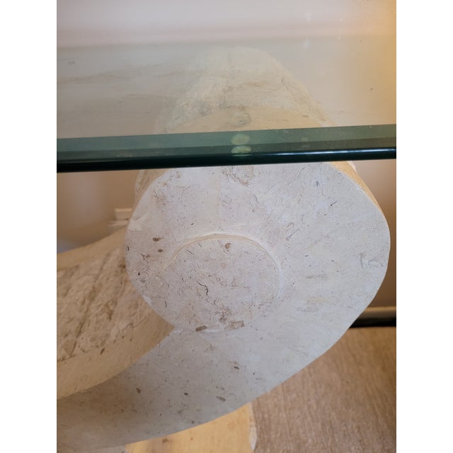 Glass 1980s Postmodern Sculptural Tessellated Stone and Glass Console Table For Sale - Image 7 of 8