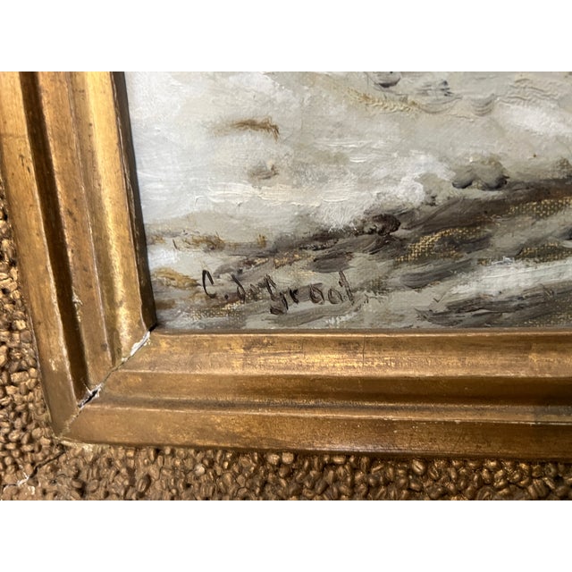 Snowy Village, 1920s, Oil on Canvas, Framed For Sale - Image 12 of 16